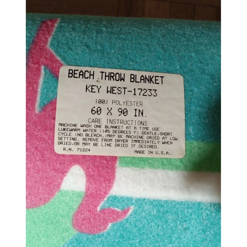 Vintage Flamingo Beach Theme Key West Florida 60x90 Throw Blanket